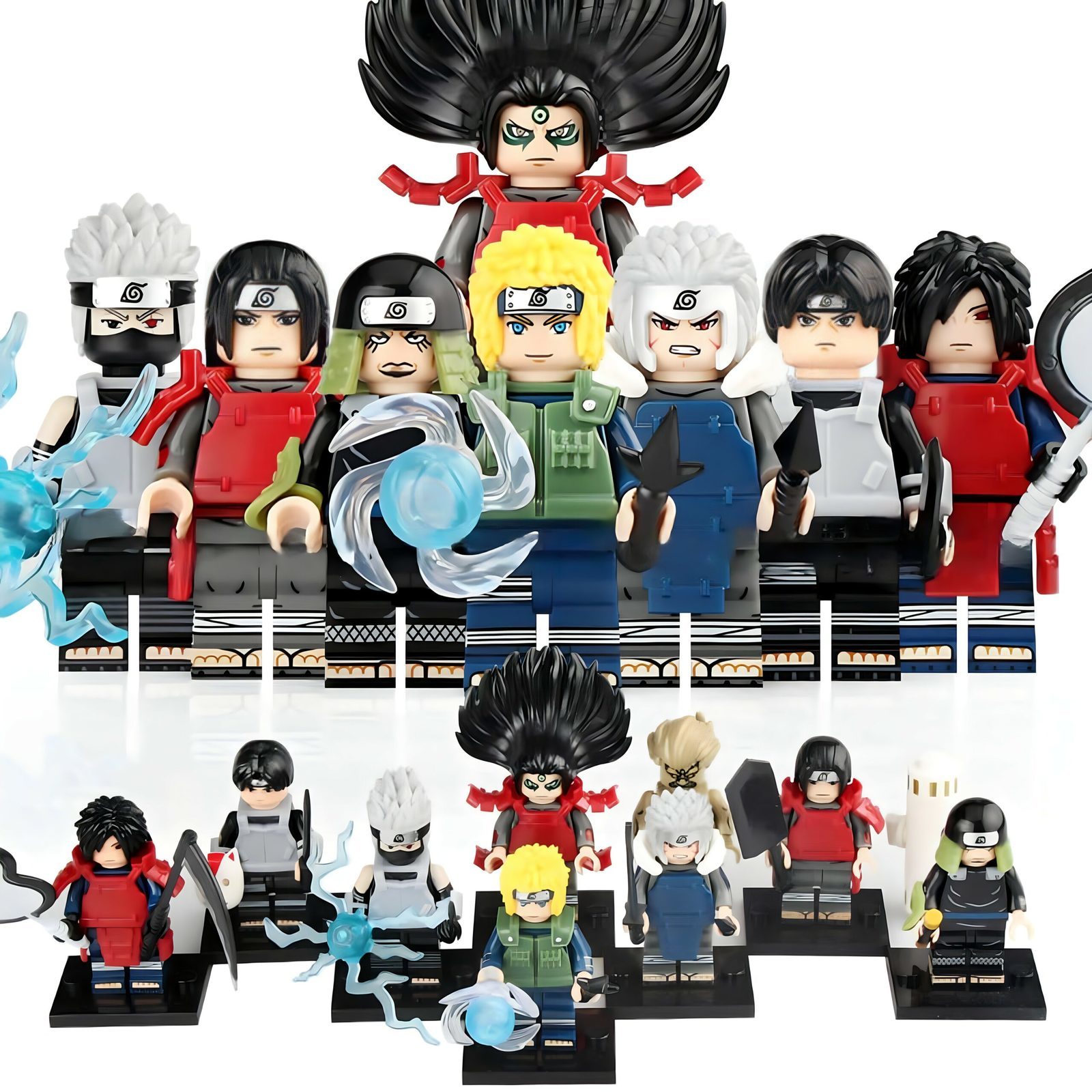 8pcs Itachi Madara Hashirama Tobirama Hiruzen Naruto Custom Minifigures