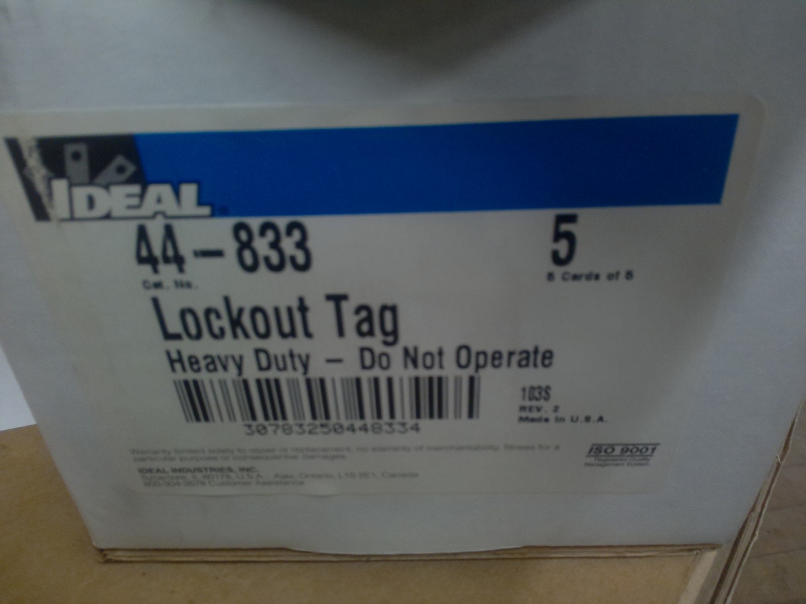 (25) NEW IDEAL SAFETY LOCKOUT TAGS 44-833 (5 PKGS OF 5 TAGS IN OEM PACKA... - $26.59