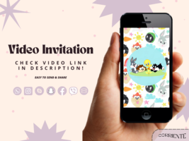 Baby Looney Tunes Video Invitation Animated, Digital Birthday Invitation - £10.24 GBP