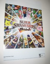 Super Smash Bros. Brawl Poster # 1 Nintendo Wii Mario Yoshi Metroid Luigi Movie - £39.84 GBP