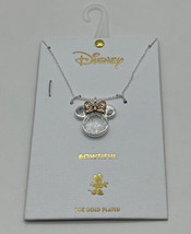 Disney Minnie Mouse Bowtiful 14K Gold/Silver Plated Necklace - £20.38 GBP