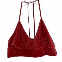 Anthropologie Floreat Raspberry Velour T Strap Bralette Bloggers Fave Large - £20.97 GBP