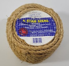 I) Vintage T.W. Evans Cordage Co. 5-Star Sisal Rope 100ft 3/8&quot; Roll - $24.74