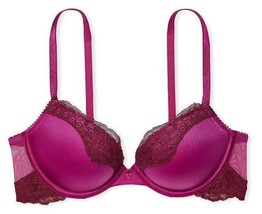 $70 38DD Satiny Berry w Wine Extreme Lift Victorias Secret VERY SEXY PU UW Bra - £39.17 GBP