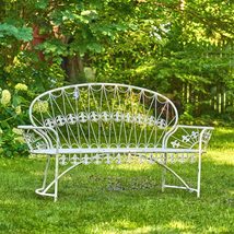 Zaer Ltd. 65&quot; Long 3-Person Parisian Garden Bench with Curved Back Paris... - £275.98 GBP+