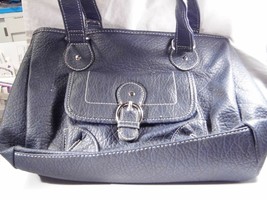 Navy Blue Shoulder Bag 12&quot; x 9&quot; x 3&quot; Pre-owned Excellent Condition!  #PW217 - £4.17 GBP