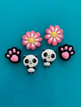 8 Shoe Charm Flower Panda Paw Butterfly Button Pin Accessories Compatibl... - £10.27 GBP