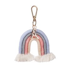 Bag Accessories Clips Metal Bag Hook Ring Holder Tassel Keychain Weaving Rainbow - £9.56 GBP