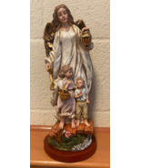 Guardian Angel Large Hand Painted  13&quot; Statue, New Colombia - £58.32 GBP