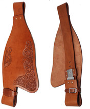 Horse Western Adult Tooled  Brown Leather Replacement Saddle Fenders 5219 - $59.39+