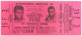 Muhammad Ali Vs Sonny Liston Puede 25 1965 Arena Fila F Completo Ticket - £116.03 GBP