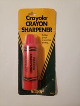 Vintage Sealed 1983 Crayola Crayon Stand Up Plastic Sharpener, RED USA RARE NOS - £15.36 GBP