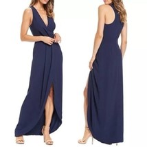 Dress the Population Ariel Dress Faux Wrap Evening Midnight Blue Size Me... - $82.19