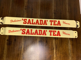 Vtg Advertising Salada Tea Porcelain Door Push Bar Store Shop Set Of Two 32”34” - £471.96 GBP