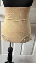 Tan High Waist Girdle with Lace front - t-back style - XXXL - $18.99