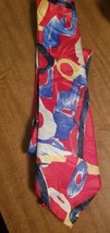 Don Loper Beverly Hills Tie Red Blue Necktie COMBINED SHIPPING  - $2.79