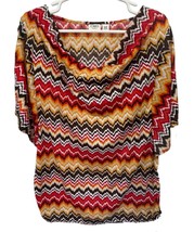 CATO Top Shirt Blouse Fall Colors Orange Brown Red Cold Shoulder 18/20 - £8.56 GBP