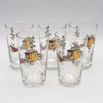 Vintage Lot of 5 Mid Century Barware Glasses Libbey 'Horse & Carriage' 1950's - $44.54