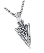 Viking Arrowhead Necklaces 925 Sterling Silver Celtic Knot Arrow - $3,219.20 MXN