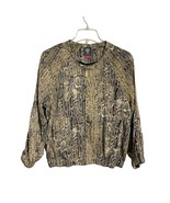 Vince Camuto Snakeskin Animal Print Bomber Jacket Size M Tan Black Zip S... - €17,28 EUR