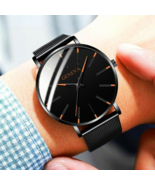 Luxury Men&#39;s Quartz Watch Stainless Steel Analog Ultra Thin Waterproof B... - £19.12 GBP