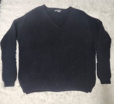 Vince Knit Sweater Women Large V Neck 100% Cotton - $24.00