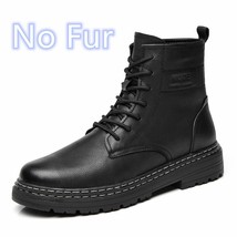 New Trend Spring Autumn Boots Men Snow Boots Genuine Leather Mens Outdoor Boots  - £86.46 GBP