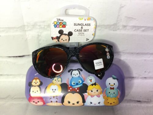 Disney Tsum Tsum Girls 4-6X Sunglass & Case Set Sunglasses Minnie Mouse Olaf NEW - $13.85