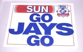 1993 Toronto Blue Jays “Knock The Sox Off / Go Jays Go” The Toronto Sun ... - $177.19 MXN