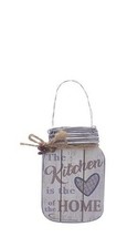 Kurt Adler 4.5&quot; Wooden Mason Jar Christmas Ornament &quot;The Kitchen Is The Heart..&quot; - £6.29 GBP