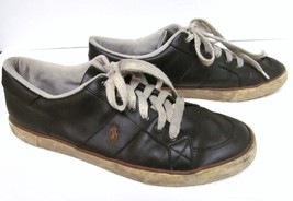 VTG Polo RALPH LAUREN Men's Leather Sneakers Shoes Distressed Vintage Brown 13 D - £22.92 GBP