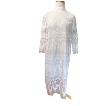 Yumi Kim White Lace Overlay High Neck Long Sleeve Women Dress Size Small... - $42.08