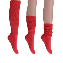 Hot Pink All Cotton Slouch Socks Made in USA 3 PAIR Size 9 to 11 - £15.47 GBP