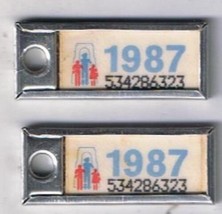 1987 Ontario Canada War Amps Mini License Plates Mail Car Key Return Tags - $6.96