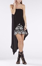 BCBG Maxazria Krystin Strapless Asymmetrical-hem Dress Sz 0 Black - £70.38 GBP