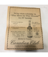 Vintage 1964 newspaper clipping for Canadian club whiskey paper ephemera - €17,15 EUR