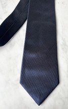 Lands&#39; End Navy Blue Men&#39;s Silk Neck Tie - Textured Diamond Pattern NEW - £22.81 GBP