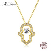 Kaletine 925 Sterling Silver Crystal  Hand Hamsa Pendant Necklace Womens Turkish - £18.32 GBP