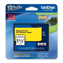 Brother 36mm (1.4&quot;) Black on Yellow Tape for P-Touch, 8m (26.2 ft) - $57.18