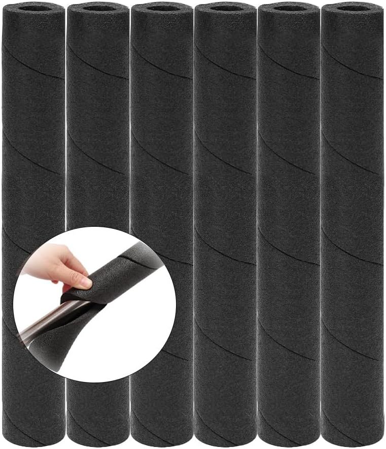 6 Pack Pipe Insulation Foam Tube - 15.7 Inches Black Pole Wrap Multi-Pur... - $33.98