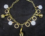 VTG Celluloid Gold Caged Glass Marble Choker Necklace 1930&#39;s Antique Art... - $29.69