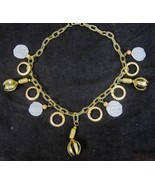 VTG Celluloid Gold Caged Glass Marble Choker Necklace 1930&#39;s Antique Art... - £23.45 GBP