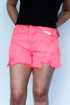 Risen high rise distressed detail short in Bright Coral - size M - £29.74 GBP