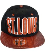 St. Louis Men&#39;s Snapback Baseball Cap (Black/Red Textured) - £11.94 GBP