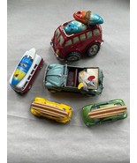 VINTAGE LOT OF (5) CARS.  VW Beetle, Bus, New Beetle, All with SURFBOARD's - $60.39
