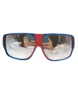 Rare Vintage Retro CEBE Sunglasses France Blue Red Rectangle Mirror Snow... - $116.71 CAD