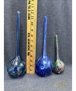Vintage 1970’s HAND BLOWN Glass Self Watering Spikes Set of 3 - £19.46 GBP