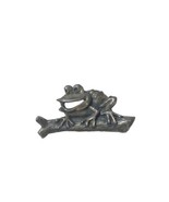 VTG Sterling Silver 925 Brooch Smiling Happy Frog Floating On Log Pin 1.... - £19.82 GBP