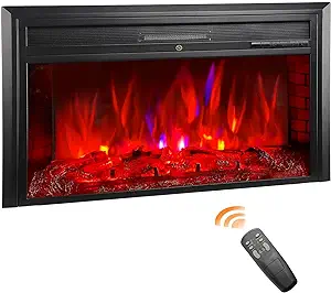 Electric Fireplace Insert, 32 Inch Recessed Fireplace Heater In Wall Wit... - £275.70 GBP