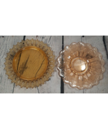 Amber Glass Dessert Sandwich Plates Lot of 2 Grapes MK 5.5&quot; 6&quot; Mismatch ... - £8.16 GBP